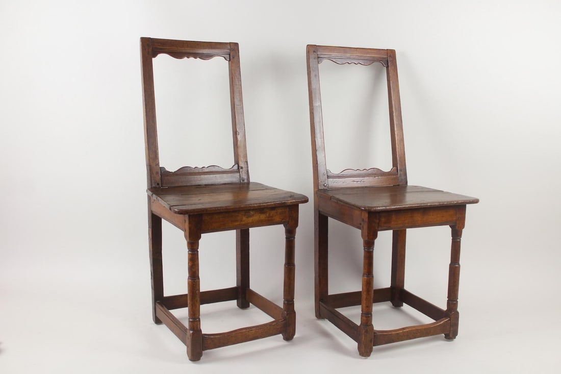 Pair of French Provincial Wooden Lorraine Chairs (1 of 14)