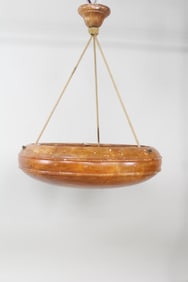 Art Nouveau Large Alabaster Dome Hanging Light