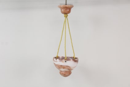 Art Nouveau Diminutive Alabaster Hanging Light