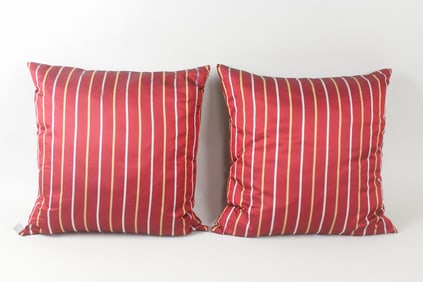 Pair of Striped Armani Casa Pillows, Made in Italy