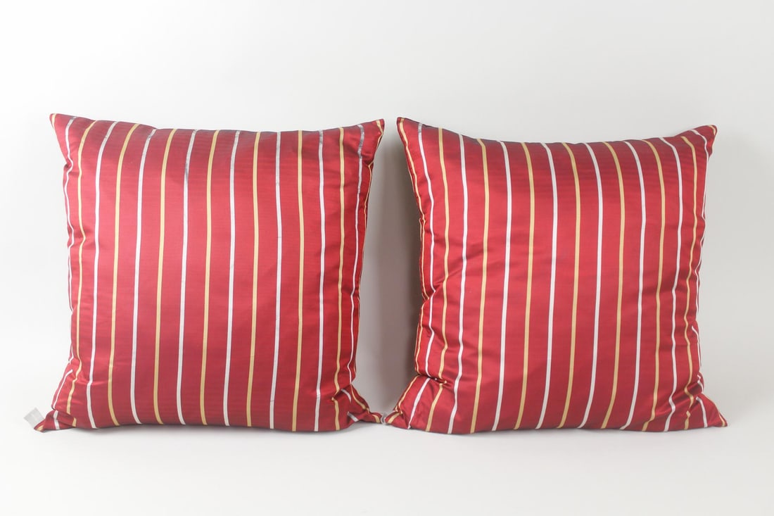 Pair of Striped Armani Casa Pillows, Made in Italy (1 of 7)