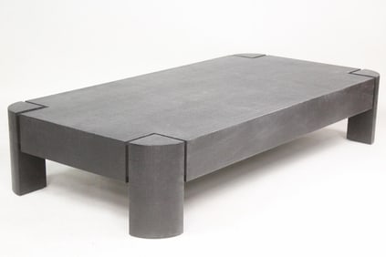 Paul M. Jones Parsons Coffee Table covered in Black Linen
