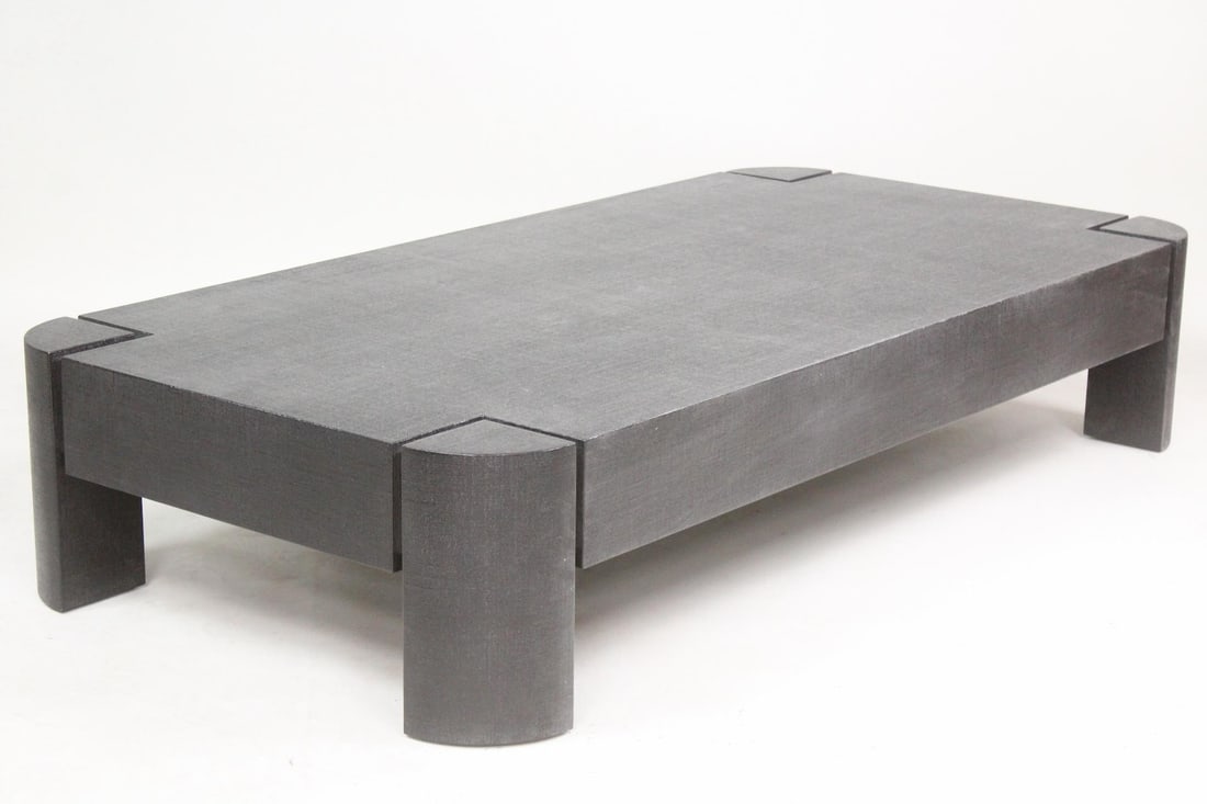 Paul M. Jones Parsons Coffee Table covered in Black Linen (1 of 9)