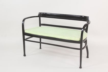 Black Lacquer Thonet Salon Settee by Otto Wagner