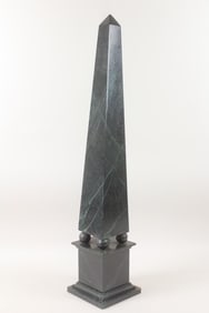 Neoclassical Faux Marble Obelisk Sculpture