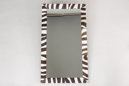 Zebra Fur Studded Mirror