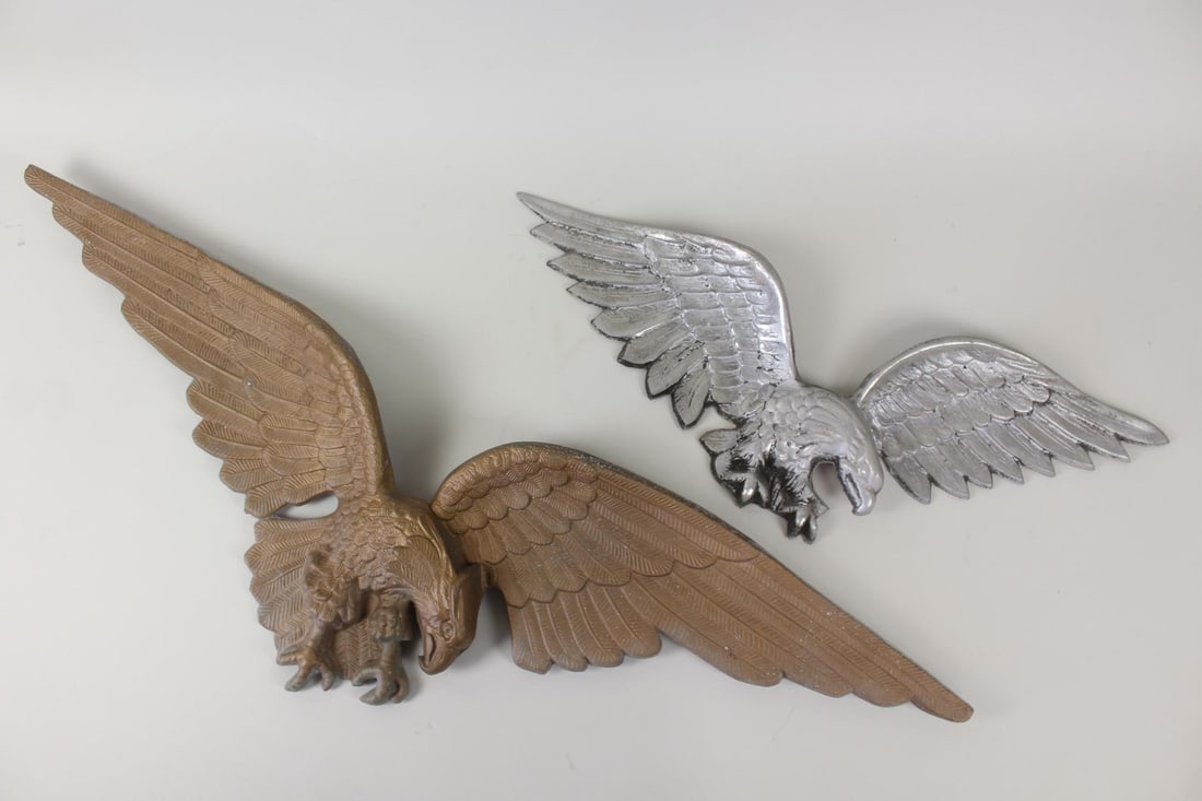 Pair of Cast Metal Eagle Wall Sculptures (1 of 10)