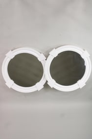 Pair of Large Custom Circular Keystone Mirrors