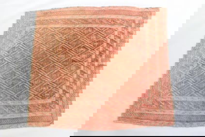 Turkish Anatolian Red & Pink Wool Rug, 6 x 5 Ft