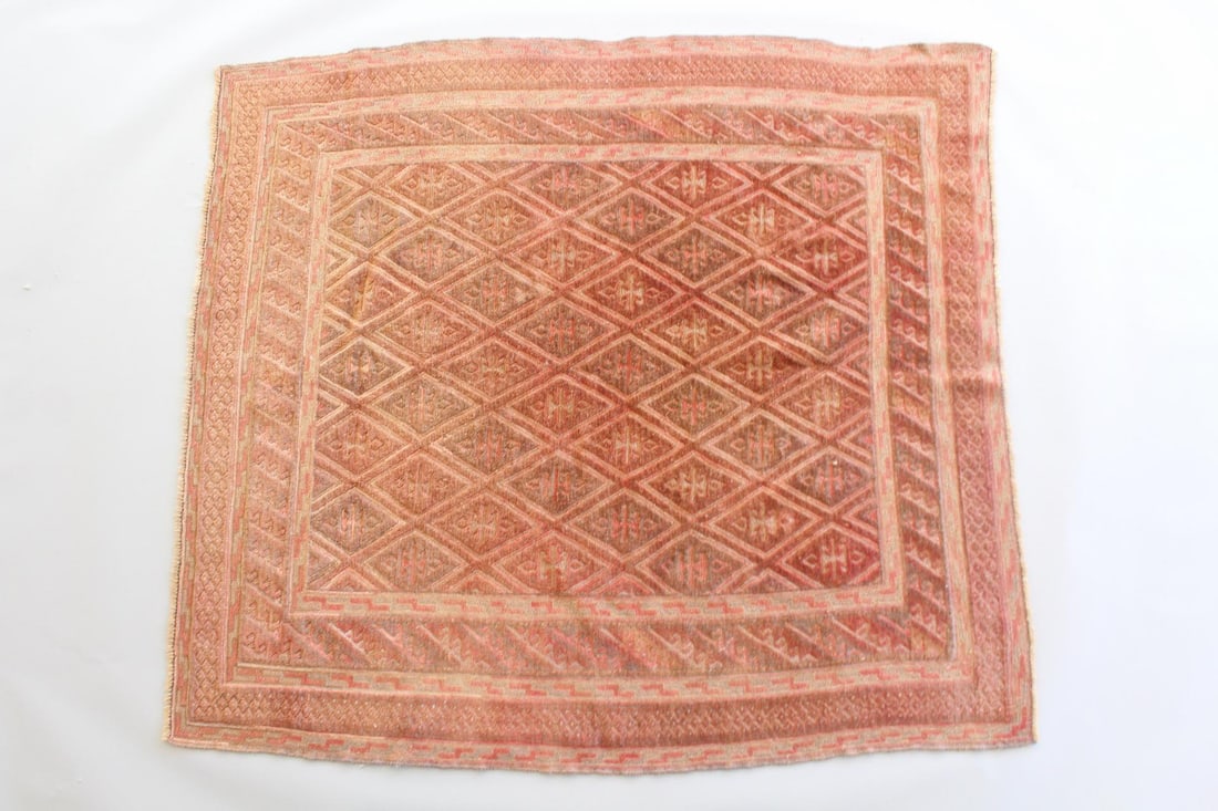 Turkish Anatolian Red & Pink Wool Rug, 6 x 5 Ft (1 of 8)