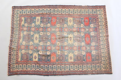Red & Blue Persian Oriental Rug, 7 x 5 Ft