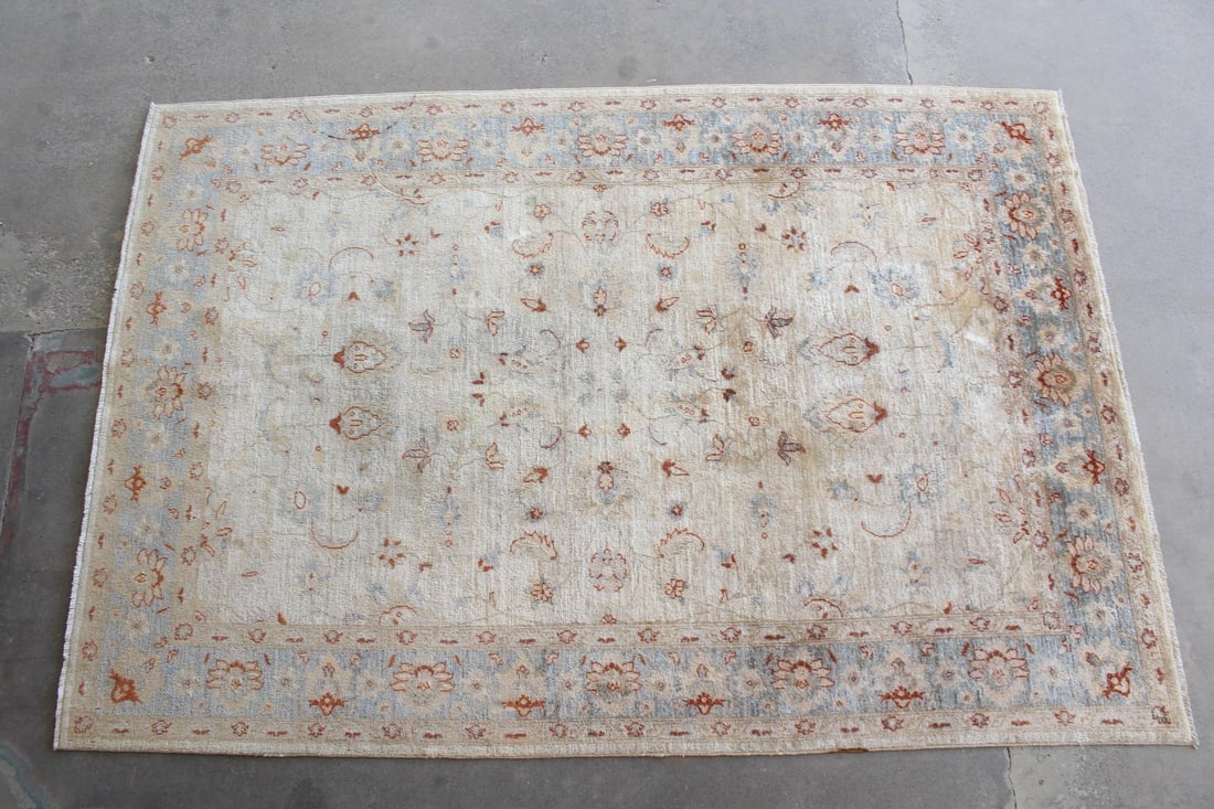 Large Turkish Floral Oushak Oriental Rug, 6 x 9 Ft (1 of 9)