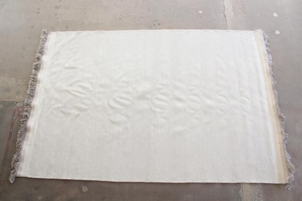 Minimalist Gray & Off-White Rug, 6 x 9 Ft