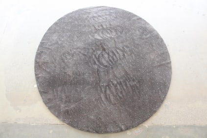 9 foot Diameter Hand Knotted Mohair Grey Circular Rug from ALT for Living NYC