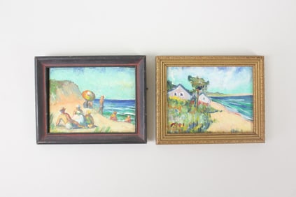 Pair of Miniature Nantucket Seascape Paintings