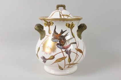 Aesthetic Movement Royal Bonn Porcelain Lidded Jar