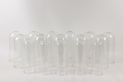 Lot of 16 Glass Display Cloche Domes