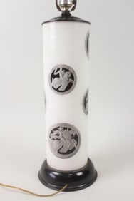 Mid Century Modern Fornasetti Style Neoclassical Lamp