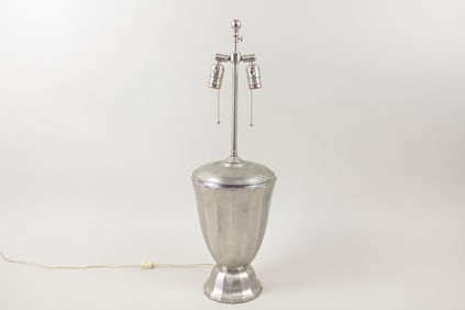Neoclassical Silver Leaf Urn Shaped Lamp