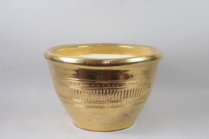 Ron Dier 22k Gold Plated Ceramic Large Planter