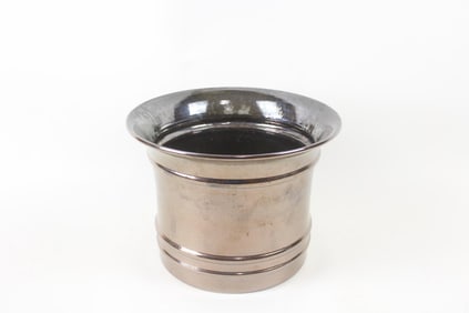 Jean Roger Paris Iridescent Black Ceramic Planter