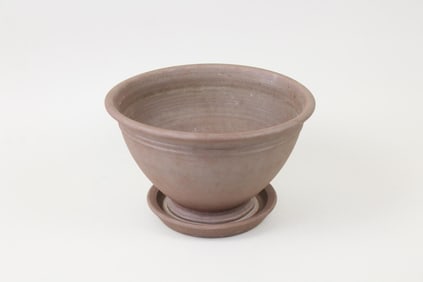 Brown Pottery Pedestal Planter, Smith & Hawken