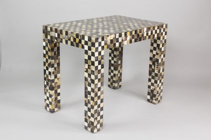 Checkerboard Tessellated Bone Cubist Table
