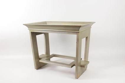 Asian James Mont Style Tray Top Wooden Side Table