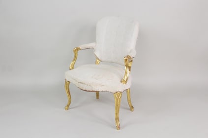 Deconstructed French Louis XV Giltwood Armchair