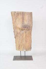 Large Organic Natural Wood Slab on Custom Pedestal Base