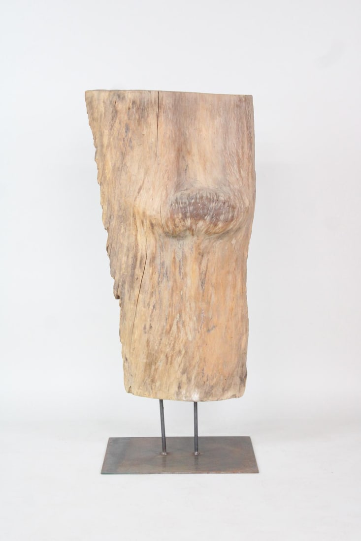 Large Organic Natural Wood Slab on Custom Pedestal Base (1 of 13)