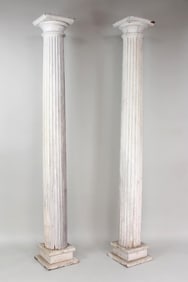 Pair of 8 Ft Wooden Fluted Architectural Columns, 2 of 2