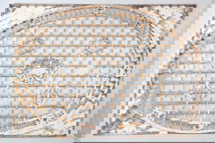 Large Architectural Wooden Ceiling Lattice Panel