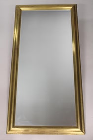 Large 8 Ft Full Length Brass Clad Ogee Mirror