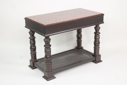 Mahogany & Lacquer Top "Collins Bedside" Table by John Boone