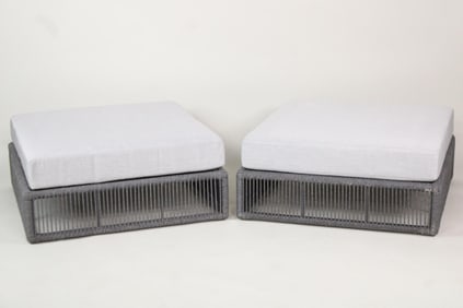 Pair of Restoration Hardware "Marea Ottoman" Outdoor Furniture