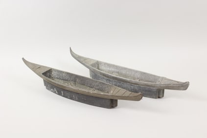 Pair of Metal Asian Style Boat Models