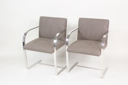 Pair of Gray Brno Flat Bar Chairs