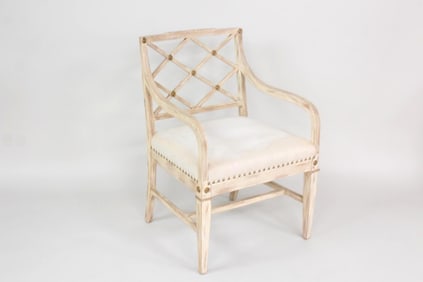 John Boone Neoclassical Bespoke Painted Armchair