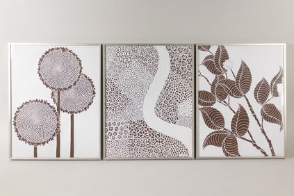 Set of 3 Framed Cut Paper Art by Kent Bedient