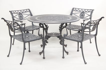 Cast Aluminum Star and Dolphin Table & Chairs Set by Beka Casting