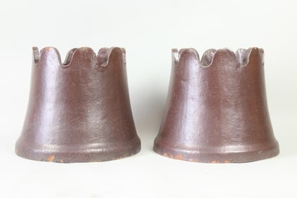 Pair of Sewer Tile Chimney Caps