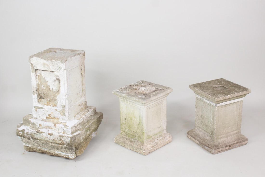 Lot of 3 Cast Stone Concrete Pedestals (1 of 8)