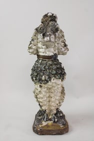 Cast Stone Concrete Poodle Dog Garden Statue Sculpture, B&W