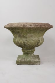 Cast Stone Concrete Urn Planter on Pedestal
