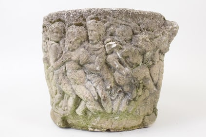 Cast Stone Concrete Planter, Greek Men