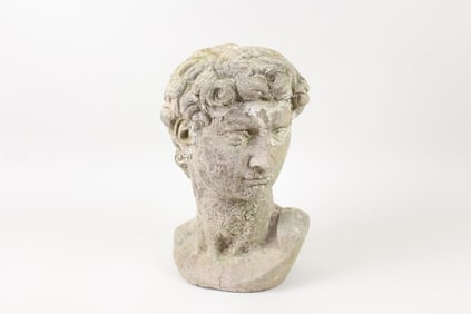 Cast Stone Concrete Head of Michelangelo's David Statue Sculpture