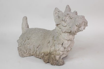 Cast Stone Concrete Scottie Dog Garden Statue Sculpture