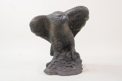 Cast Stone Concrete Statue Sculpture of Eagle on Perch