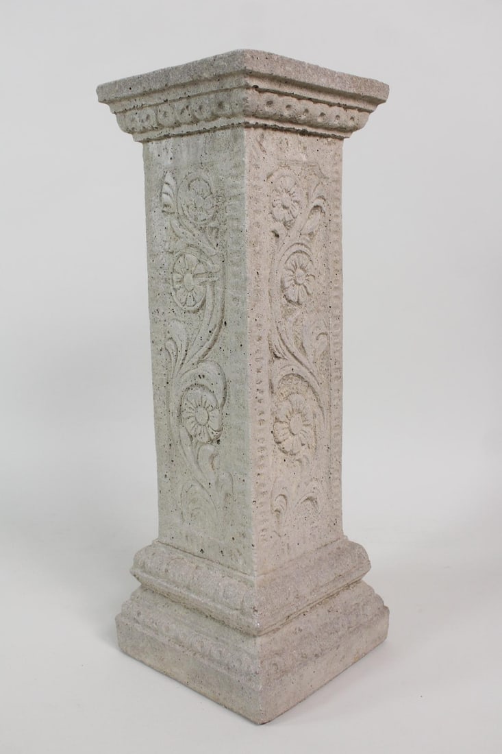 Cast Stone Concrete Square Garden Pedestal (1 of 7)